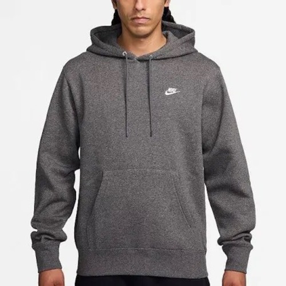 Nike Sportswear Club Fleece Hoodie Mens Medium Charcoal Grey Pullover
